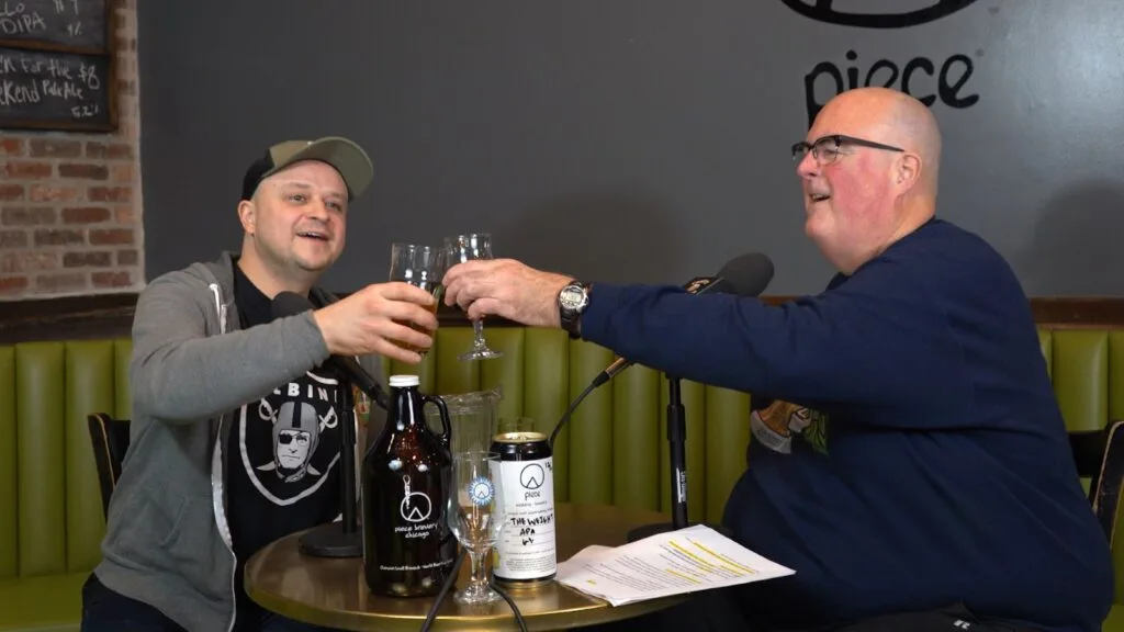 Keil Weimer, head brewer at Piece Brewery and Pizzeria, and Crafty Brewers podcast host Brian Noonan