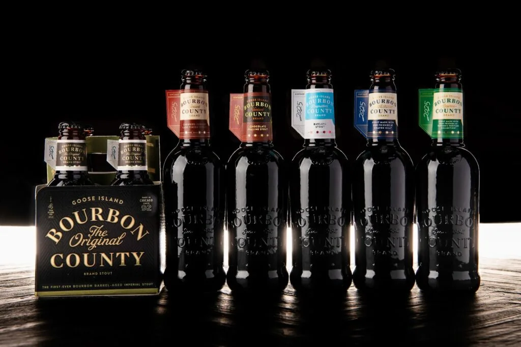 The 2025 lineup of Goose Island's iconic Bourbon County Brand Stout (Photo Credit: Goose Island)