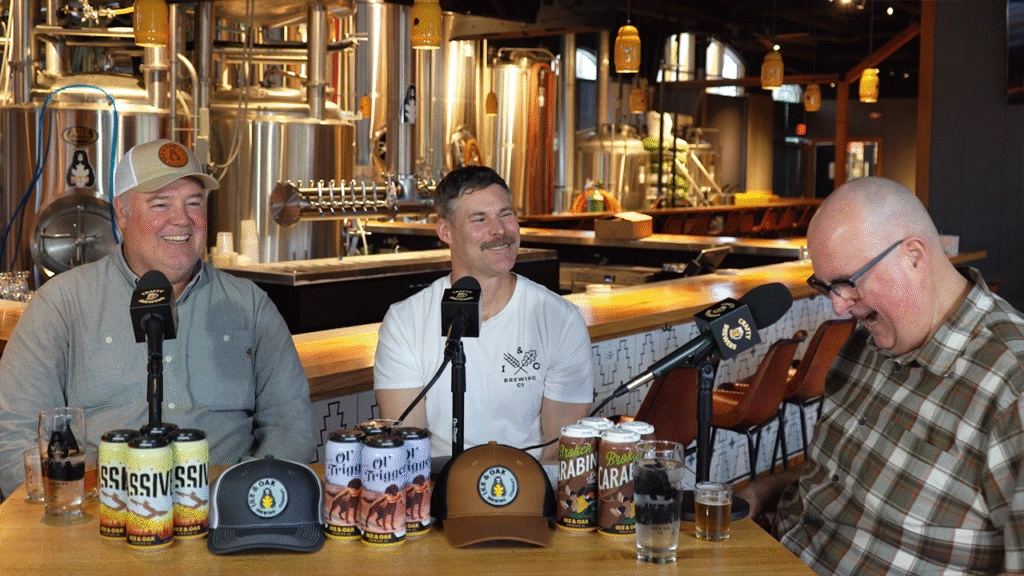 From left to right: Ike & Oak Owner Ed Ranquist and Head Brewer Nathan Tertell talk to Brian Noonan on the Crafty Brewers podcast