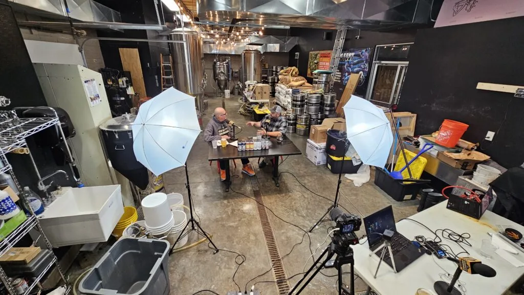Black Lung Brewing Company president and brewer Josh Grubbs (right) talks to Brian Noonan (left) on the Crafty Brewers podcast