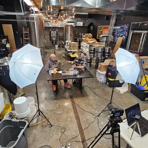 Black Lung Brewing Company president and brewer Josh Grubbs (right) talks to Brian Noonan (left) on the Crafty Brewers podcast